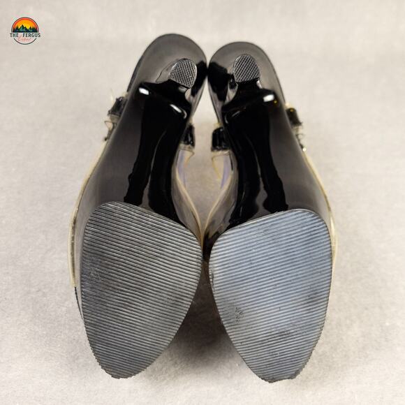 Pleaser DELIGHT-608 Platform Heel Black Ankle Strap Exotic Dancing Women Sz 6.5 - Picture 7 of 12